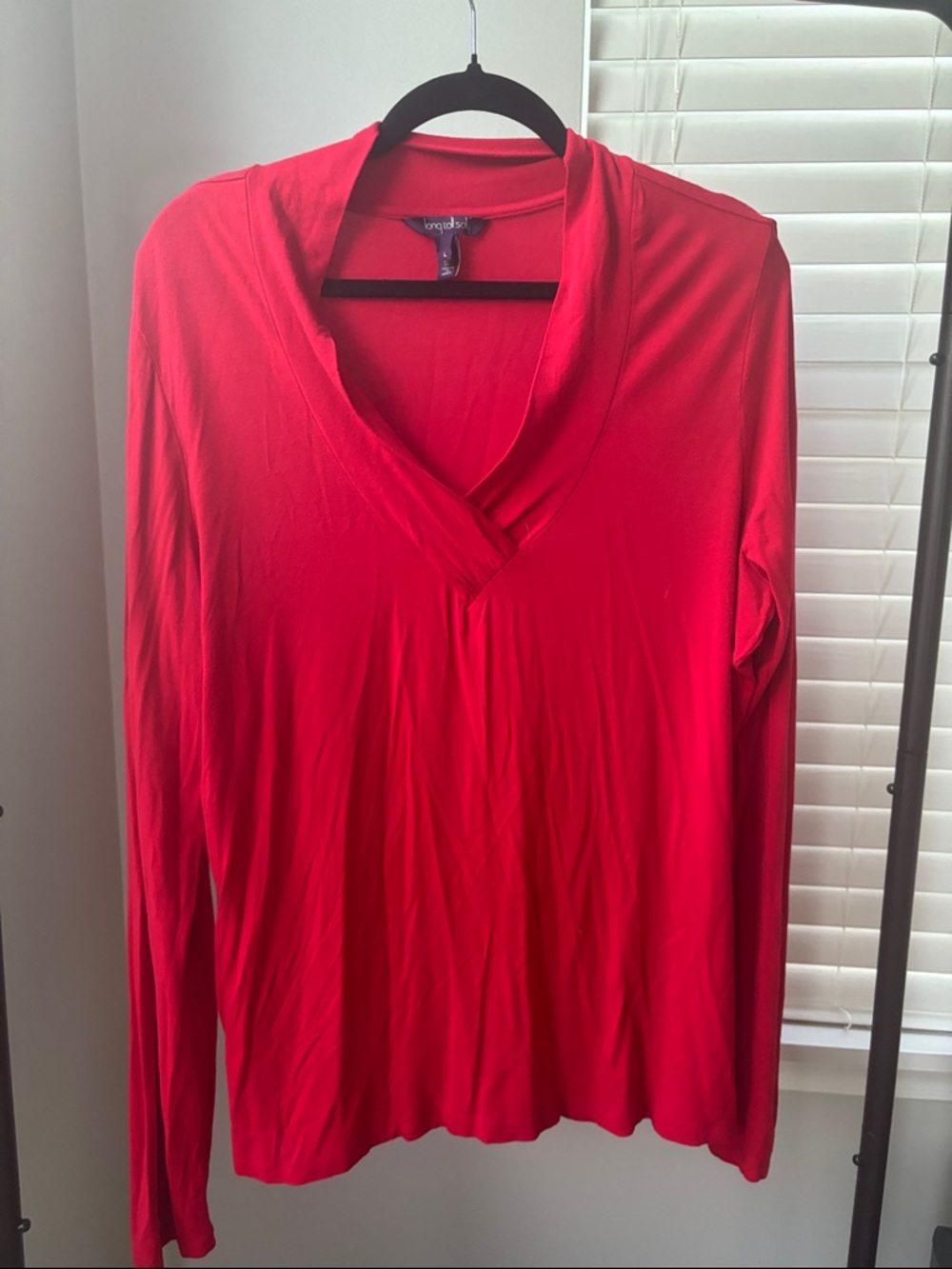 long tall sally Bright Red V-Neck Long Sleeve Top